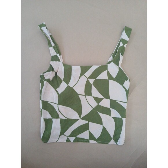 Topshop Women's Us 4 Cropped Tank Top Retro Funky Psychedelic - Picture 1 of 7